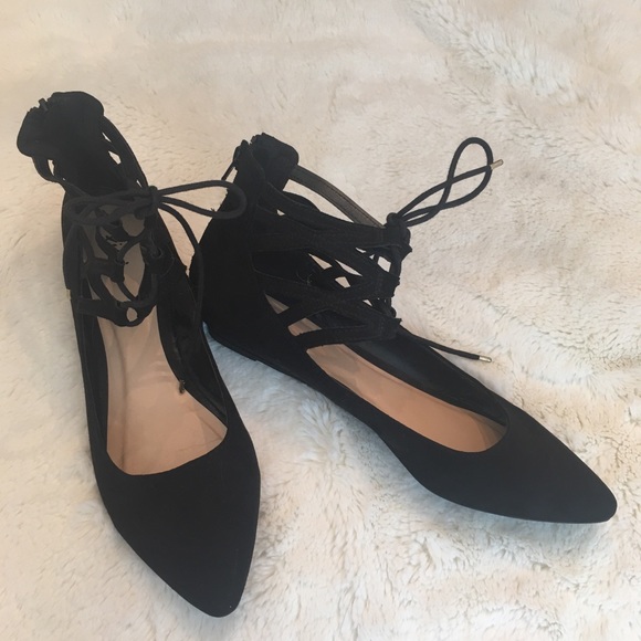 FIONI Clothing Shoes - 🖤Sexy Black lace up wedges 🖤